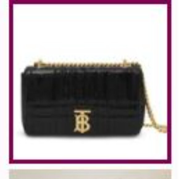 NWT Burberry TB Quilted Black Lola Lambskin Sequin Shoulder Bag - Picture 1 of 12